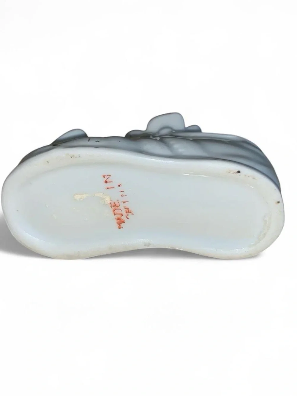 Classic White Kids Porcelain Shoe with Bird Accents